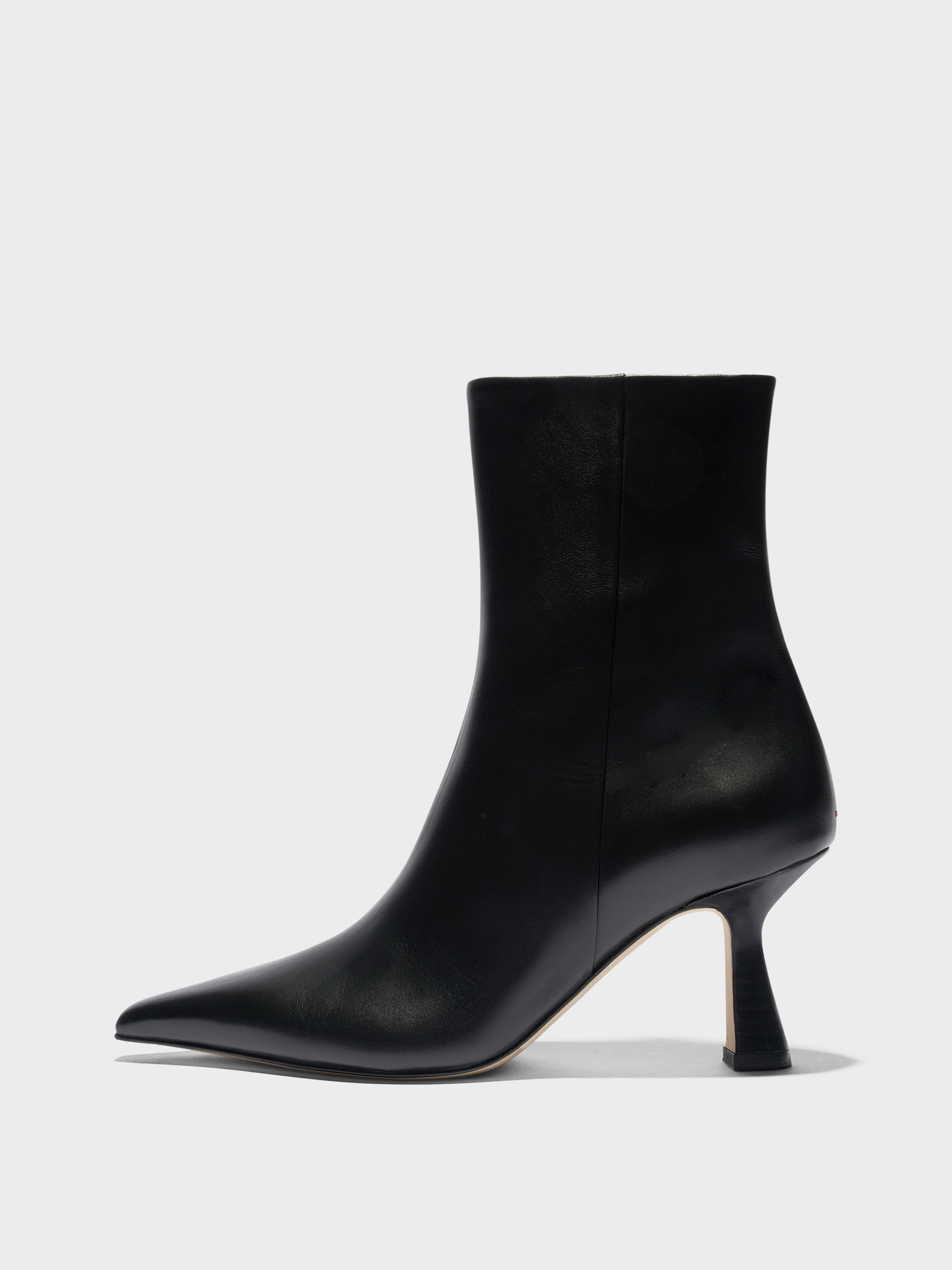 Aeyde | Vivi Leather Ankle Boots Leather Ankle Boots for Women | Black Calf | Pointed Toe | High Heel | Side View