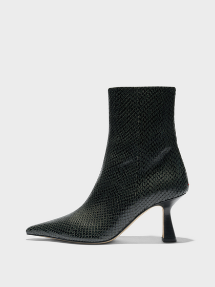 Aeyde | Vivi Leather Ankle Boots Leather Ankle Boots for Women | Moss Mini Snake | Pointed Toe | High Heel | Side View