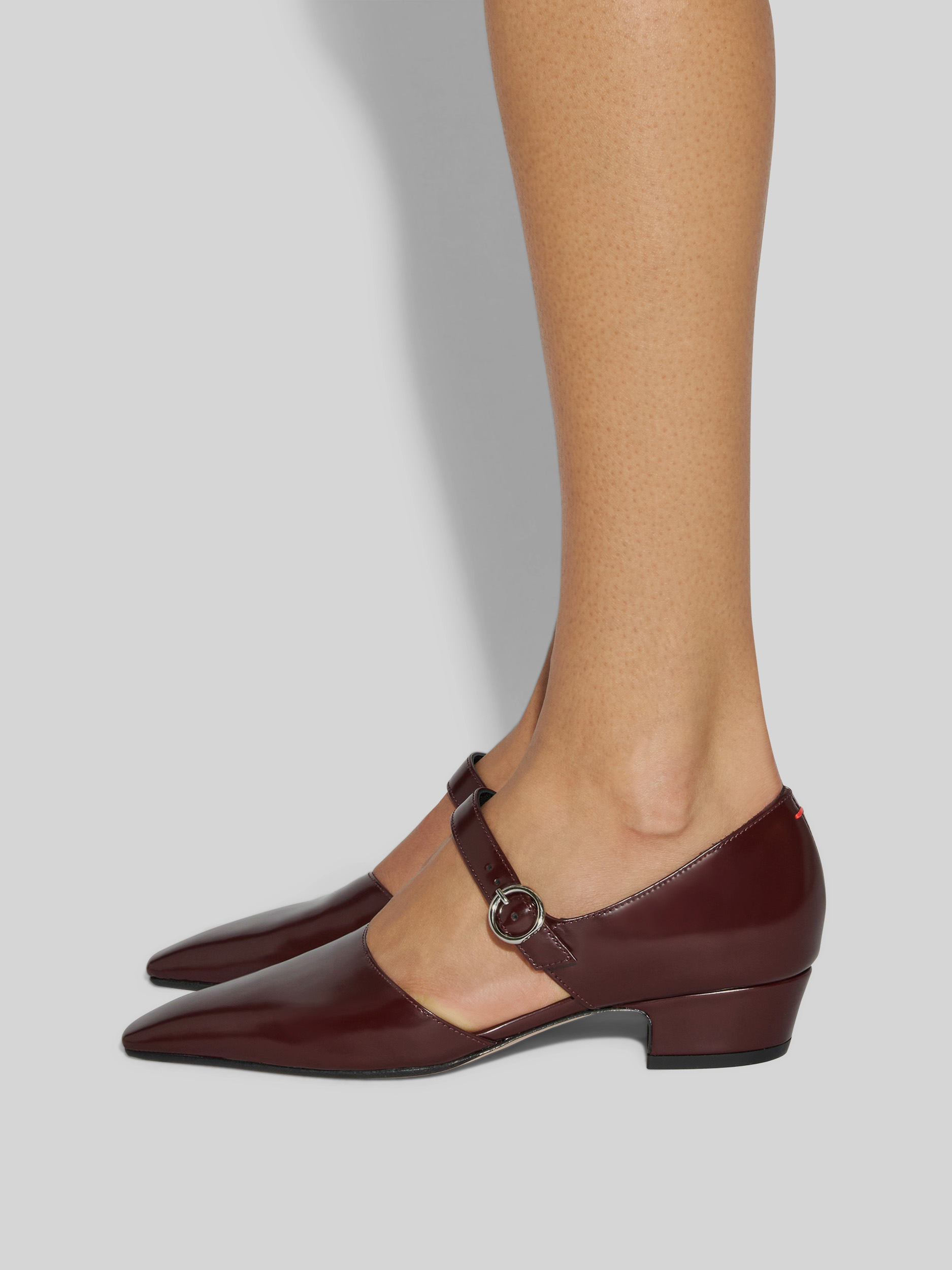 Aeyde | Yara Polido Leather Pumps Leather Pumps for Women | Port Polido | Square Toe | Low Heel | How to Style