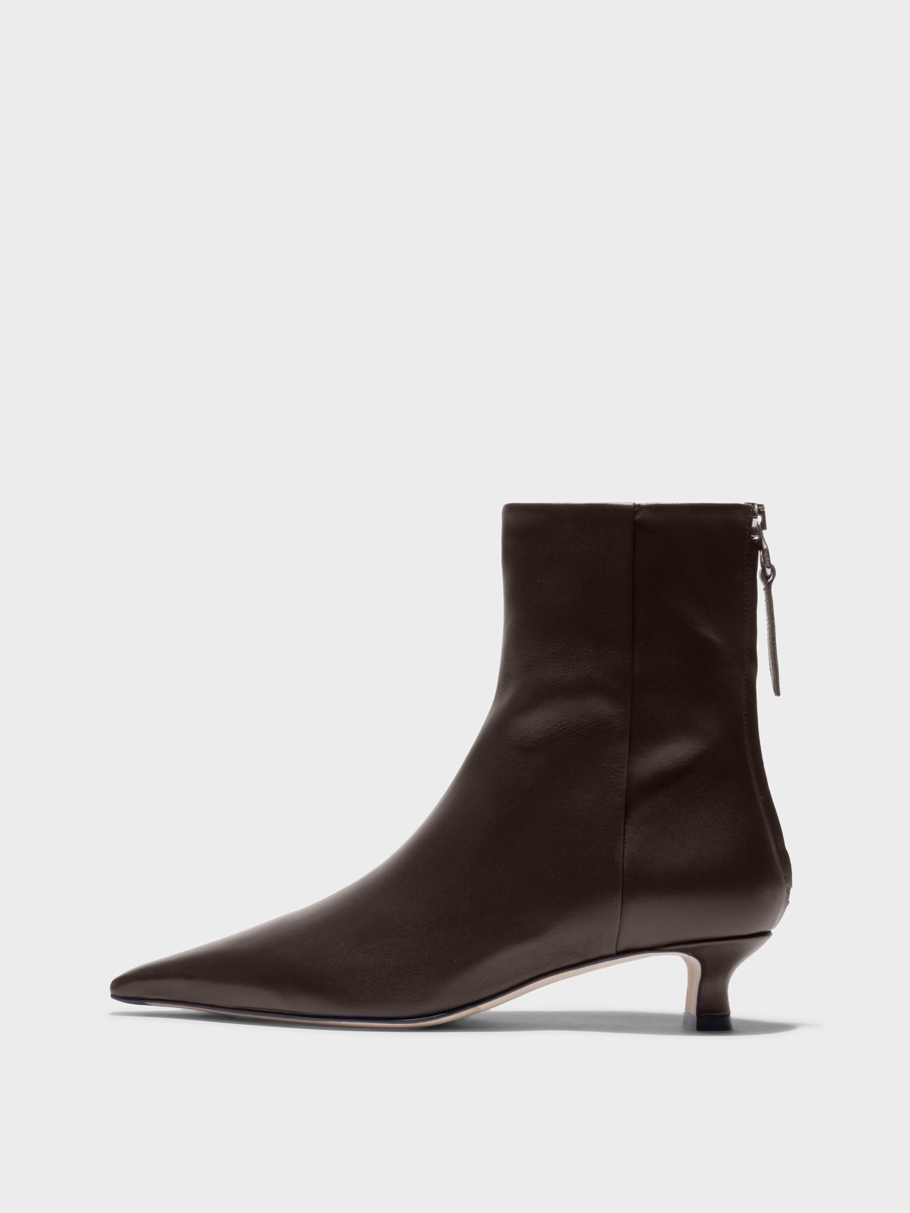 Aeyde | Zoe Leather Ankle Boots Leather Ankle Boots for Women | Moka Calf | Square Toe | High Heel | Side View