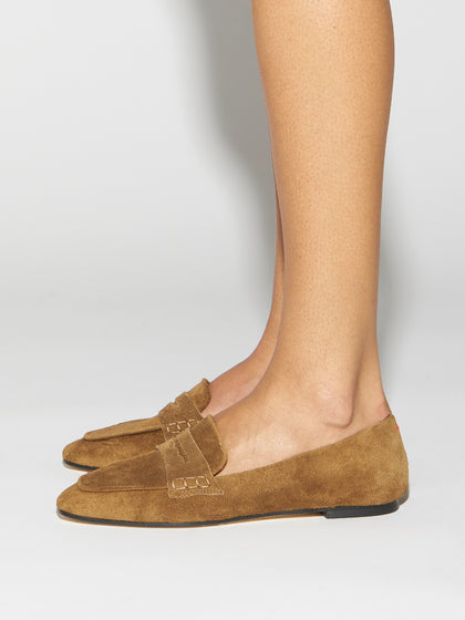 tobacco suede loafers Paul Parkman Tassel (ID#087-TAB) EU 39 painted and couture Aeyde Alfie Flats, Brown, Suede,