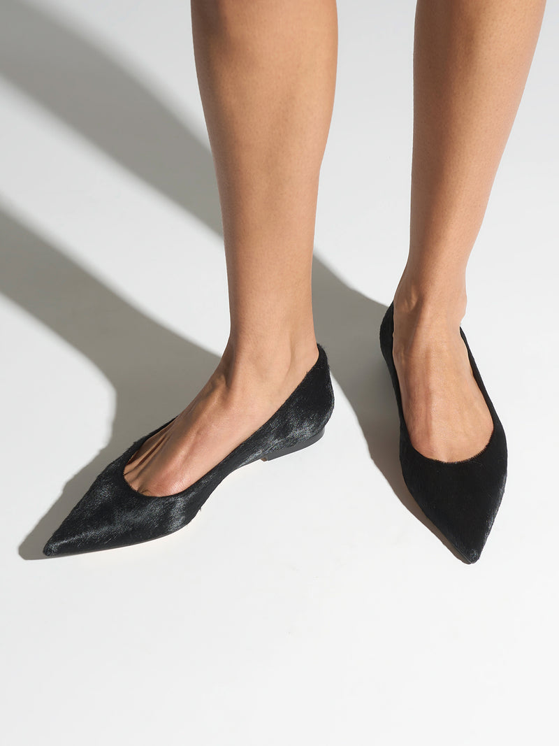 Cassy Pony Hair Ballet Flats