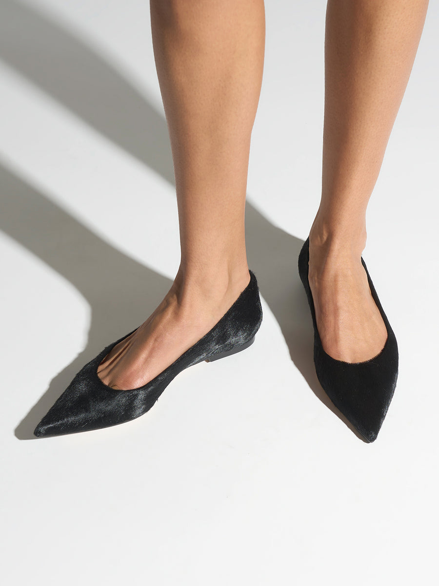 Cassy Pony Hair Ballet Flats