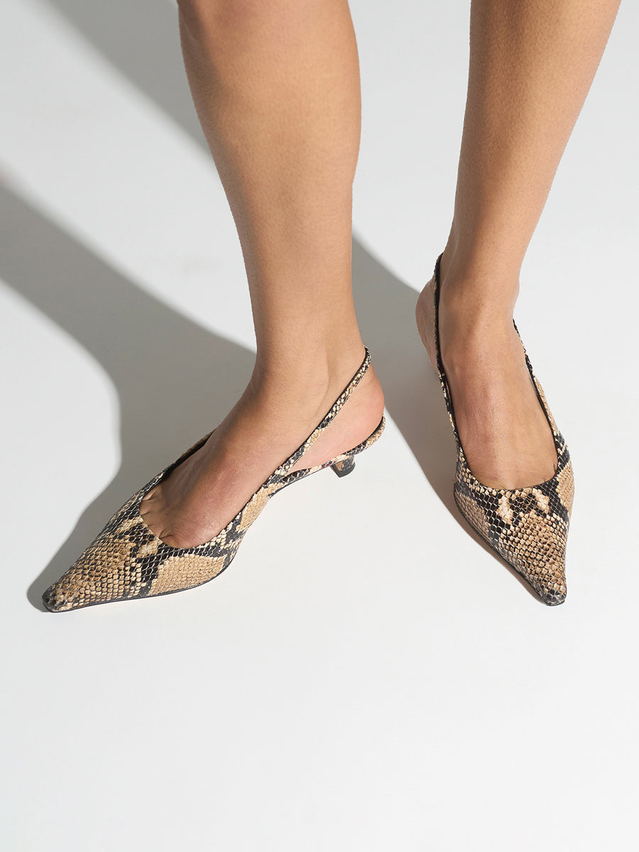 Catrina Snake Print Pumps