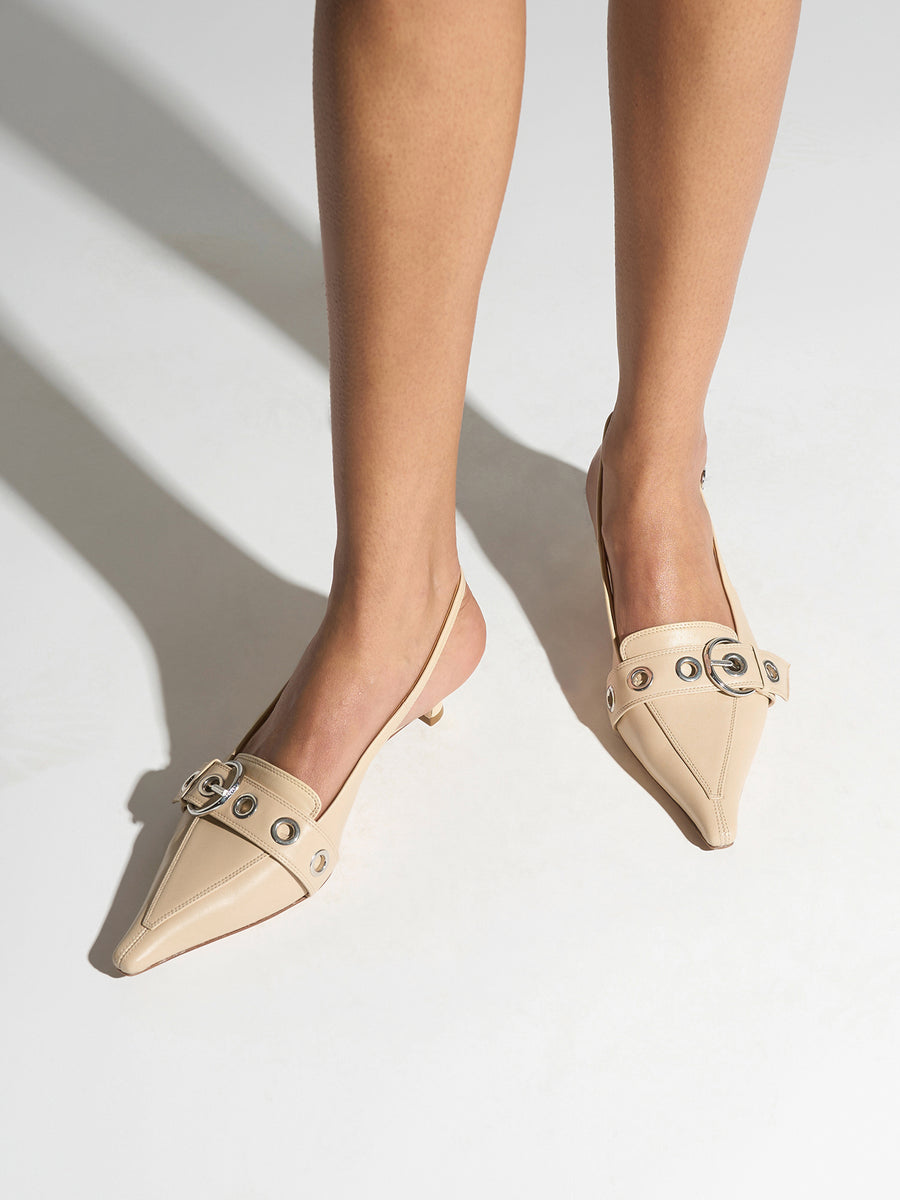 Davina Eyelet Slingback Pumps