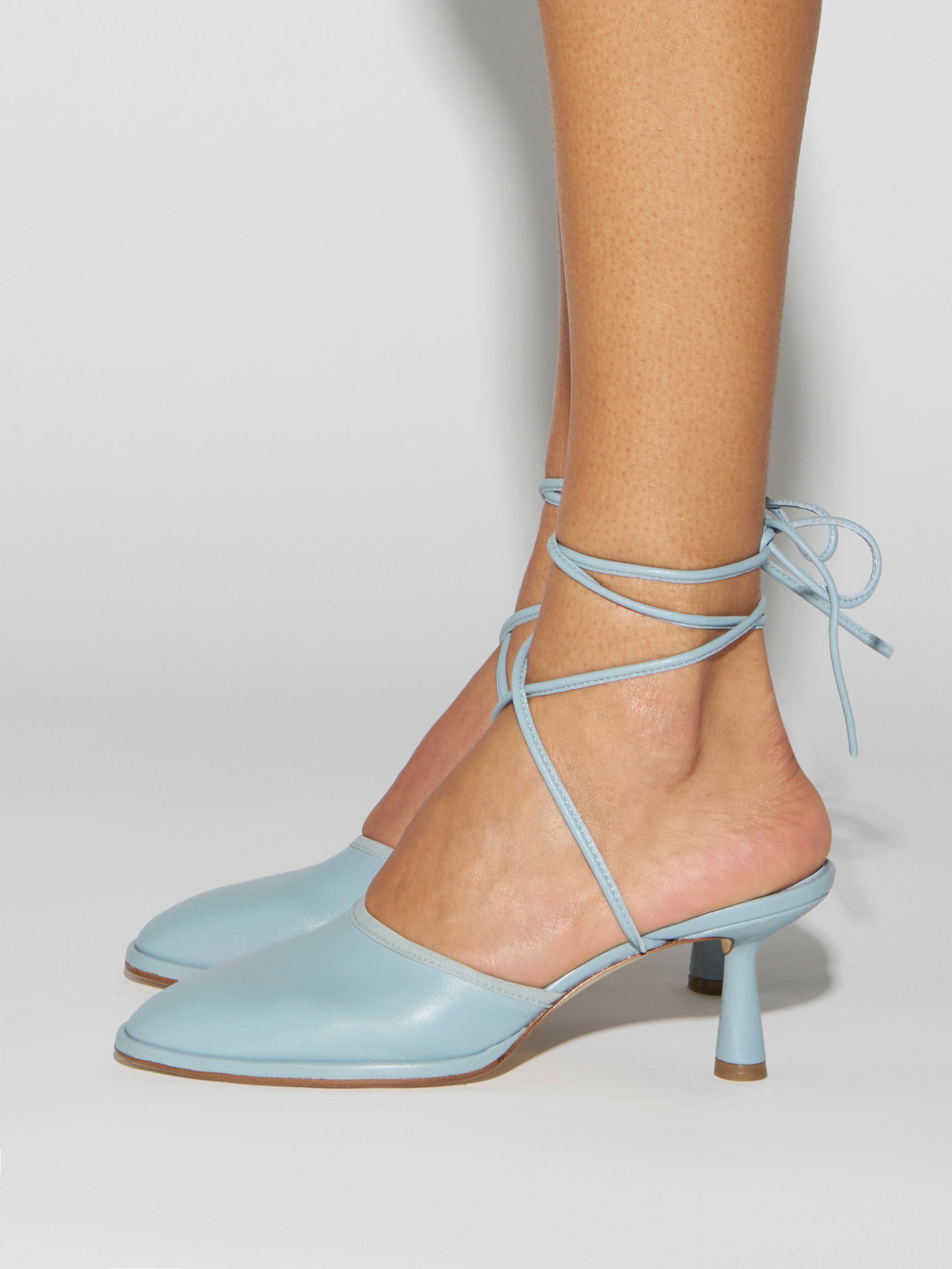 Aeyde | Farah Glove Leather Heeled Sandals for Women | Glass Nappa | Round Toe | Mid Heel | How to Style
