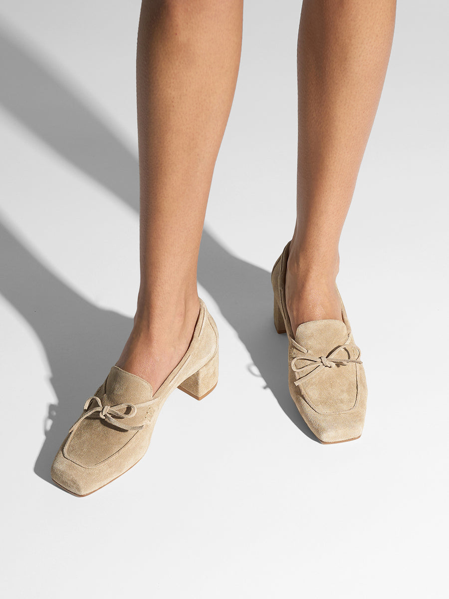 Grenn Suede Heeled Loafers