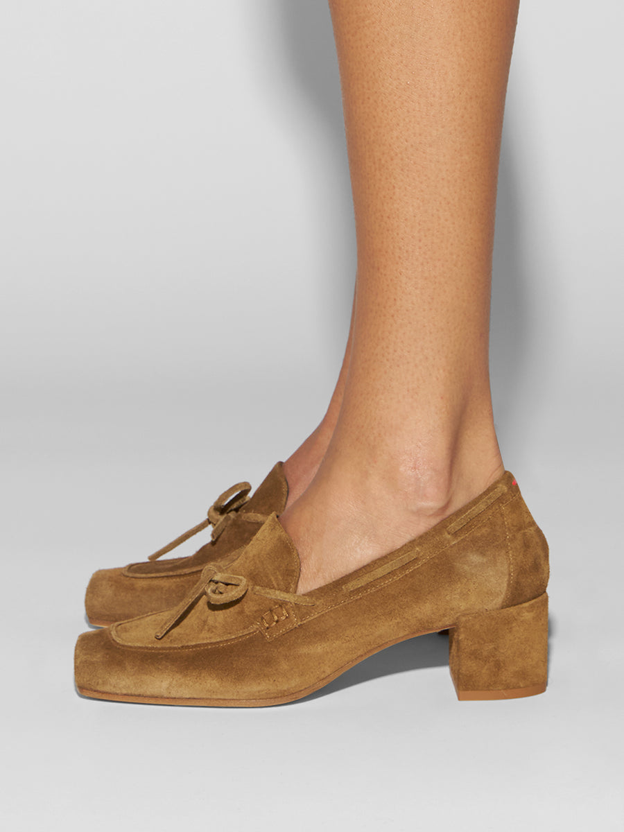 Grenn Suede Heeled Loafers
