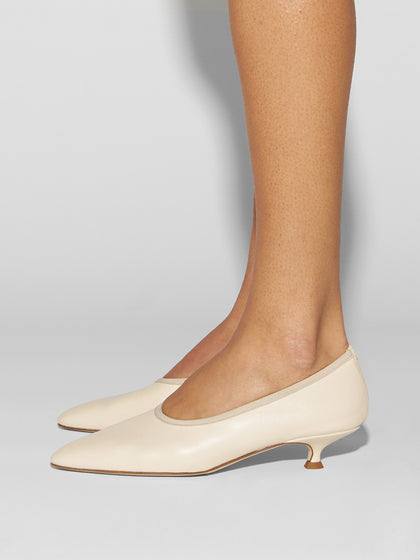 Aeyde | Hermia Leather Pumps for Women | Creamy Nappa |  | Mid Heel | How to Style