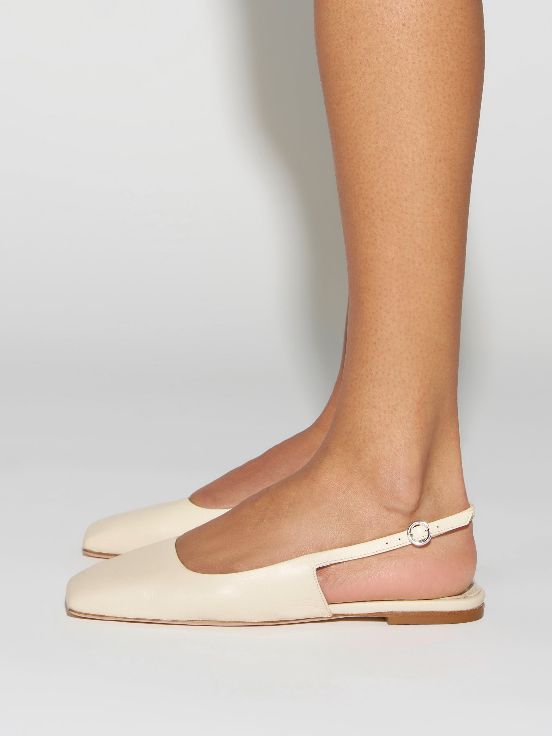 Aeyde | Liya Leather Flats for Women | Creamy Nappa | Square Toe | Flat Heel | How to Style