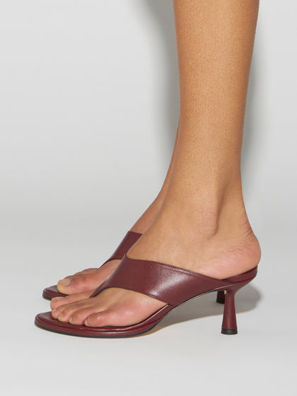 Aeyde | Olenna Leather Heeled Sandals for Women | Port Nappa | Round Toe | Mid Heel | How to Style