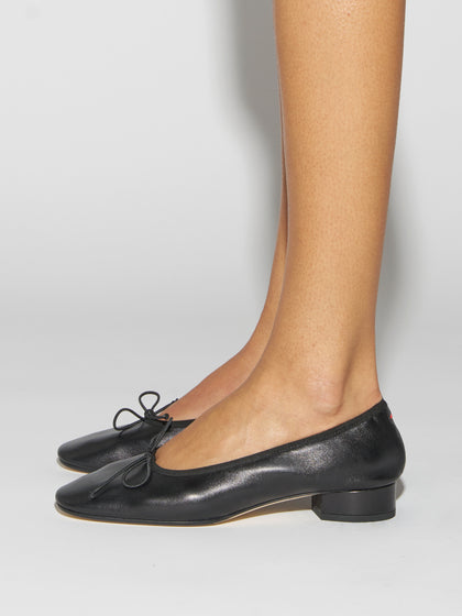 Aeyde | Onda Leather Flats for Women | Black Nappa | Round Toe | Low Heel | How to Style