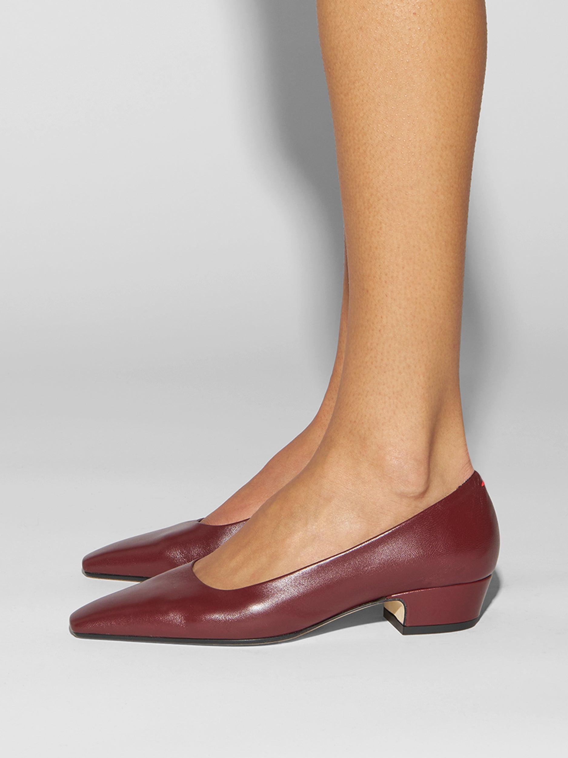 Aeyde | Rory Leather Pumps for Women | Port Nappa | Square Toe | Mid Heel | How to Style