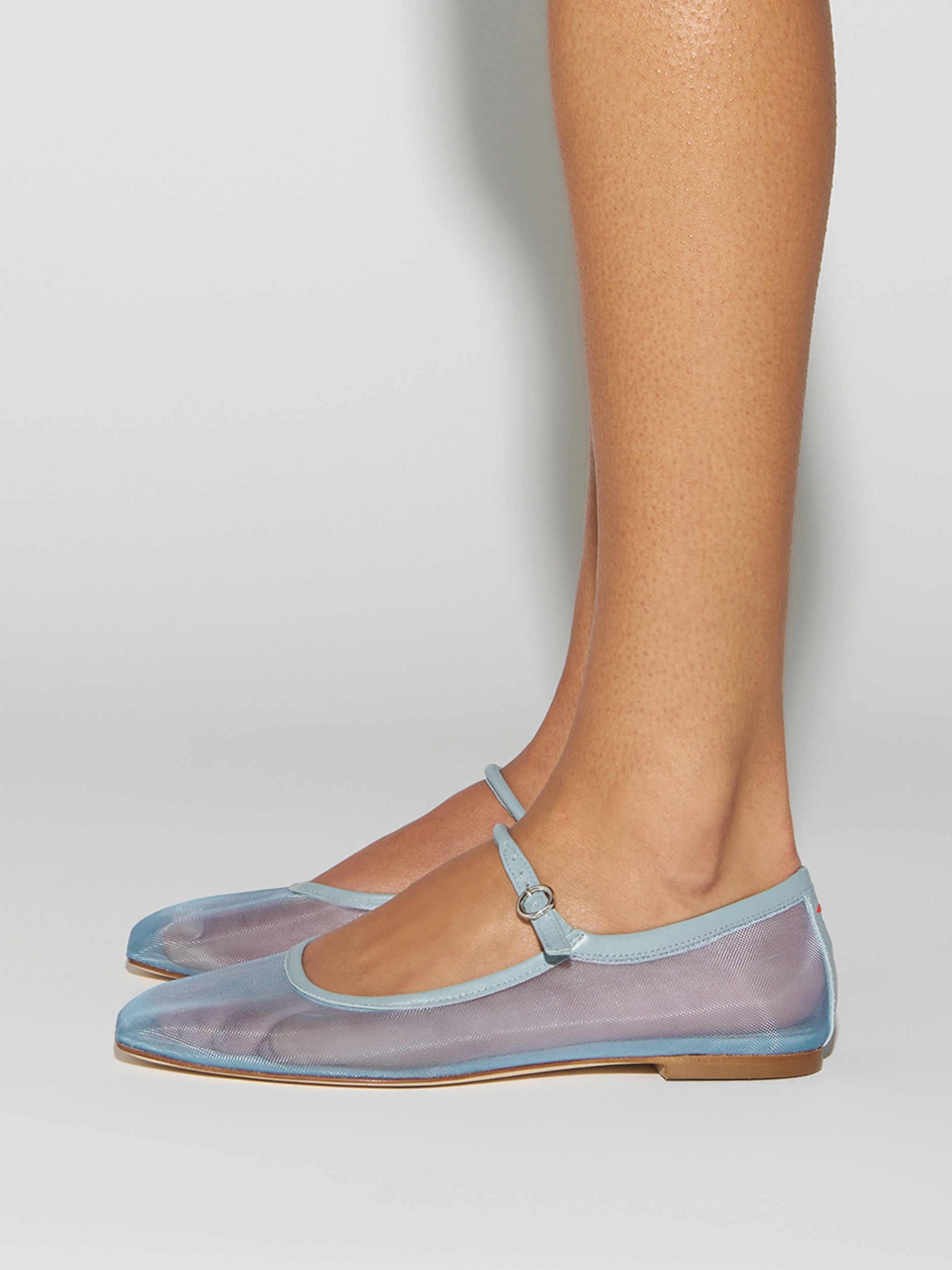 Aeyde | Uma Leather Flats for Women | Glass Mesh/Nappa | Square Toe | Flat Heel | How to Style