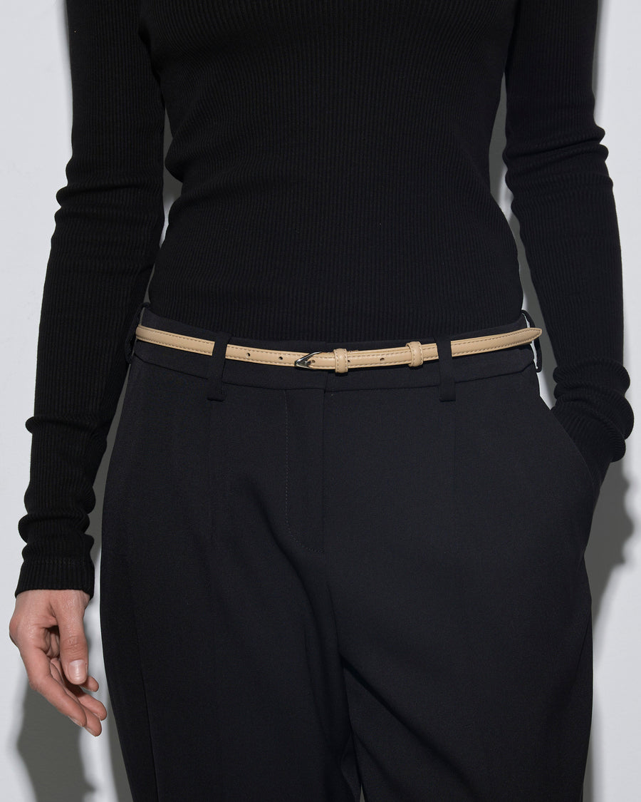 Aeyde | Alvy Leather Belt for Women | Latte/Silver Calf | Luxury Materials | Handmade in Italy | How to Style