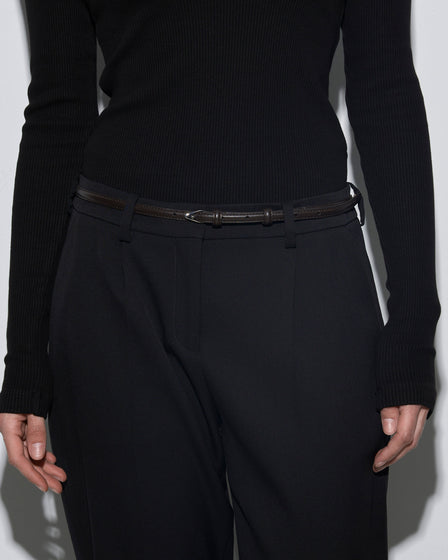 Aeyde | Alvy Leather Belt for Women | Moka/Silver Calf | Luxury Materials | Handmade in Italy | How to Style