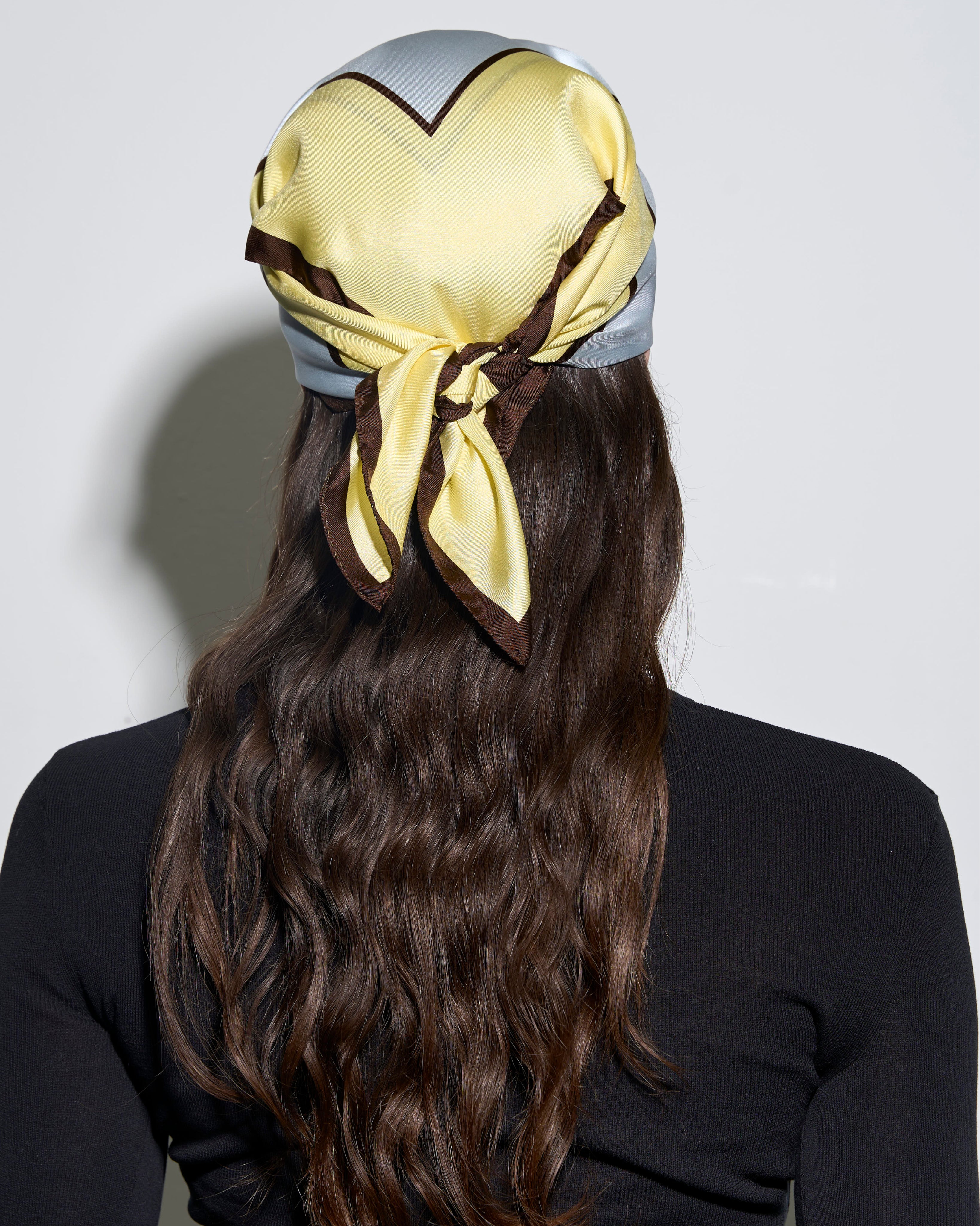 Aeyde | Soli Silk 60x60cm Scarves for Women | Lemon/Glass Silk | Luxury Materials | Handmade in Italy