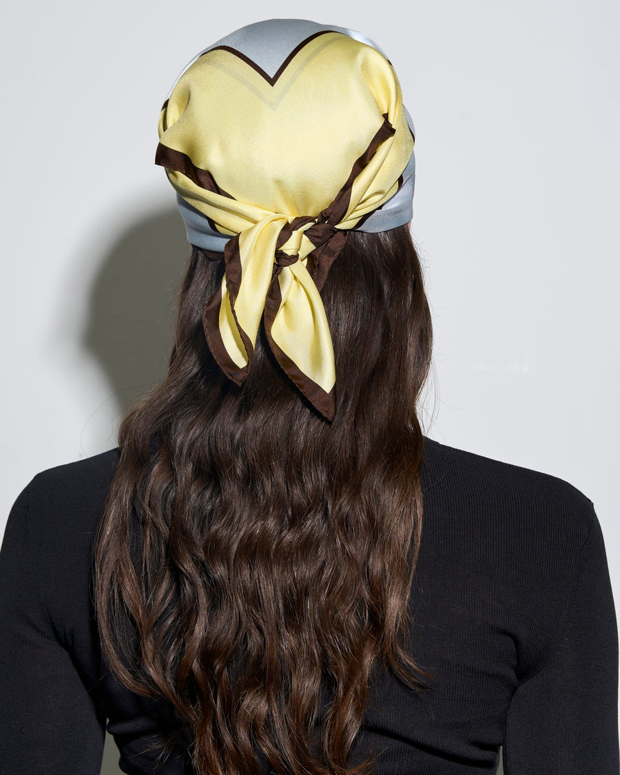 Aeyde | Soli Silk 60x60cm Scarves for Women | Lemon/Glass Silk | Luxury Materials | Handmade in Italy