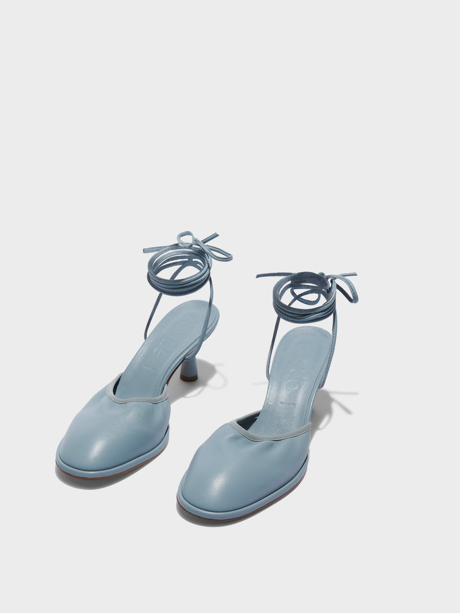 Aeyde | Farah Glove Leather Heeled Sandals for Women | Glass Nappa | Round Toe | Mid Heel | Luxury Materials | Handmade in Italy