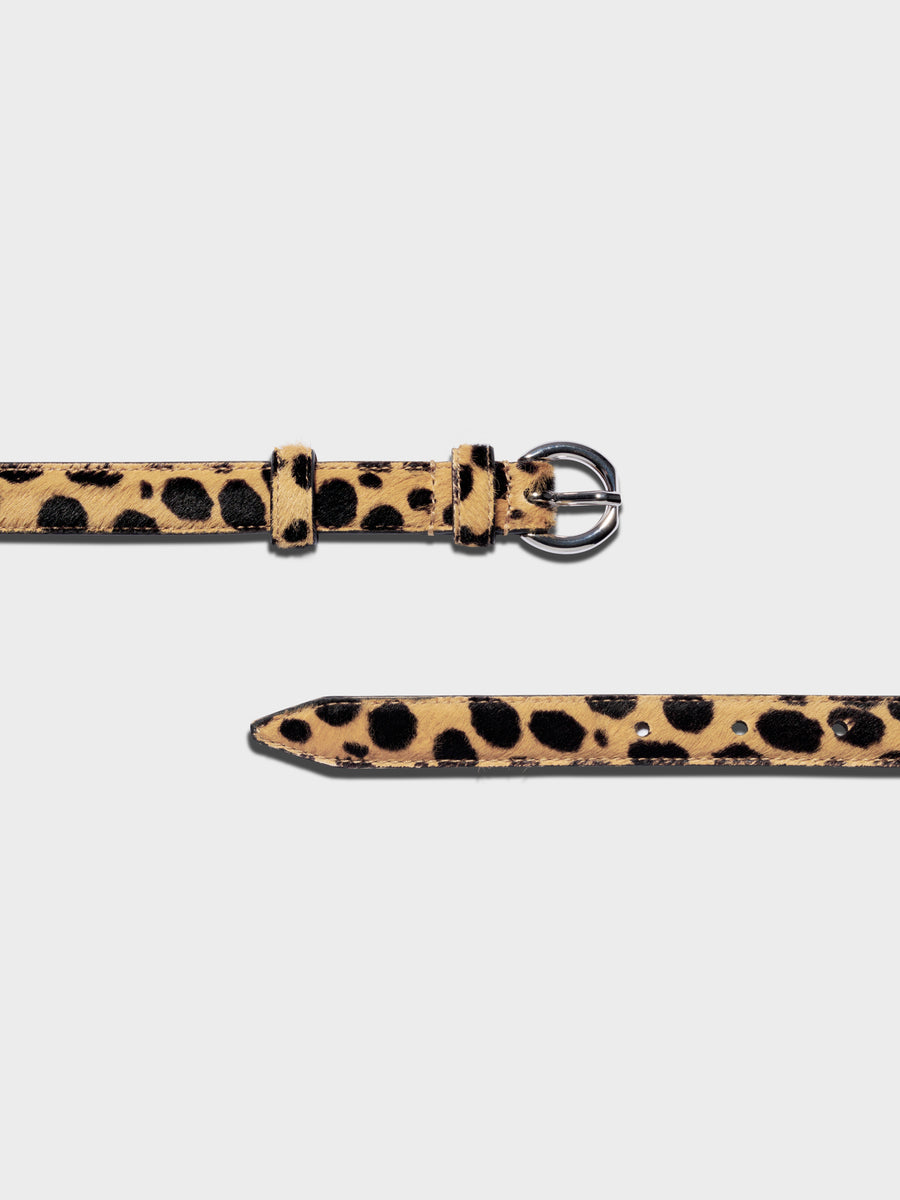 Aeyde | Reed Leather Belt for Women | Beige Black/Silver Ponyhair | Luxury Materials | Handmade in Italy | Material Details