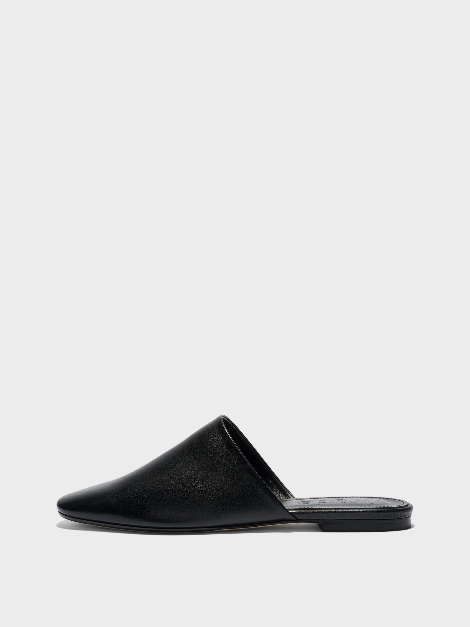 Rega Leather House Slippers | Black Nappa