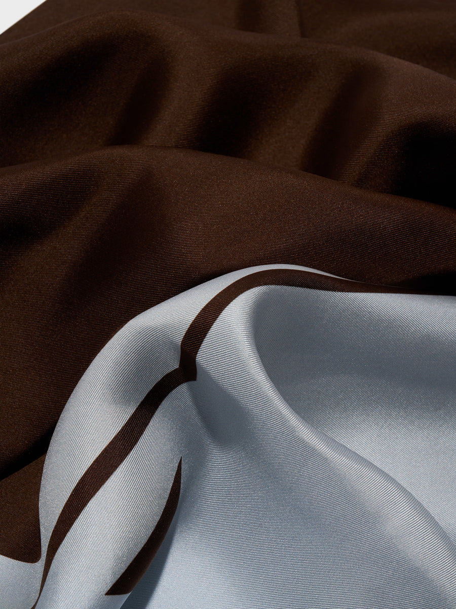 Aeyde | Sera Silk 90x90cm Scarves for Women | Glass/Moka Silk | Luxury Materials | Handmade in Italy | Material Details