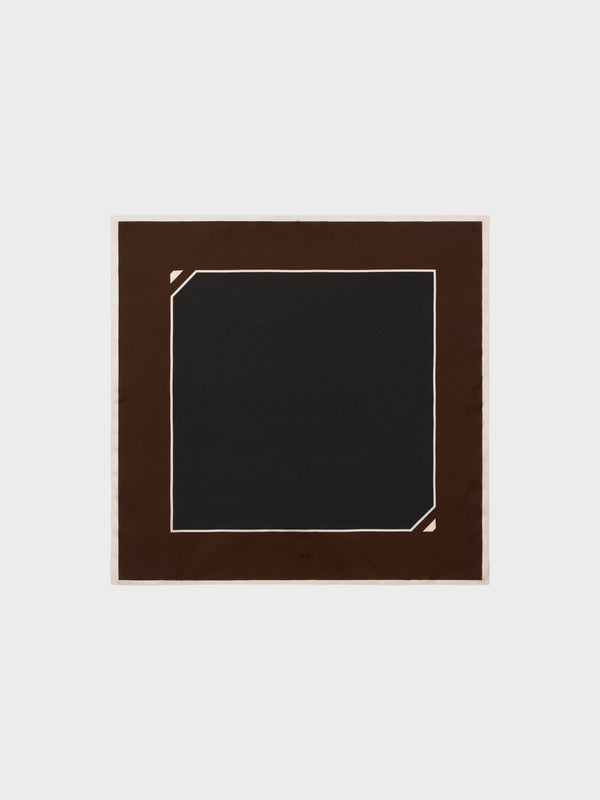 Aeyde | Soli Silk Scarves for Women | Moka/Black Silk | Luxury Materials | Handmade in Italy