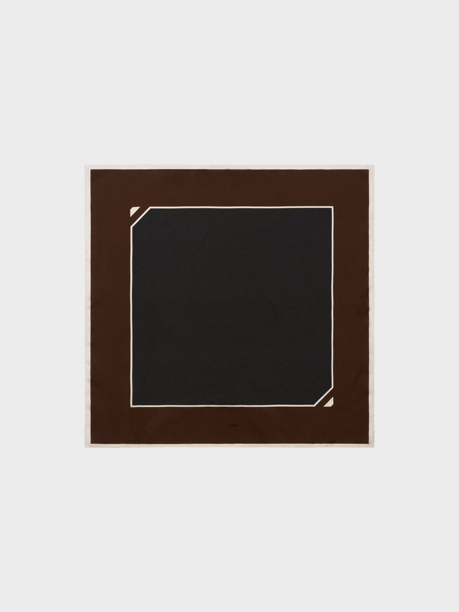 Aeyde | Soli Silk 60x60cm Scarves for Women | Moka/Black Silk | Luxury Materials | Handmade in Italy