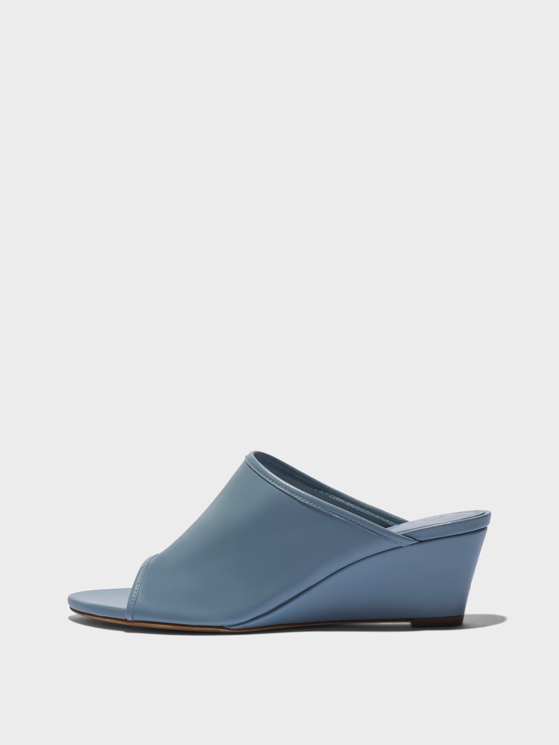 Aeyde | Suzanne Leather Heeled Sandals for Women | Glass Nappa | Round Toe | Mid Heel | Side View