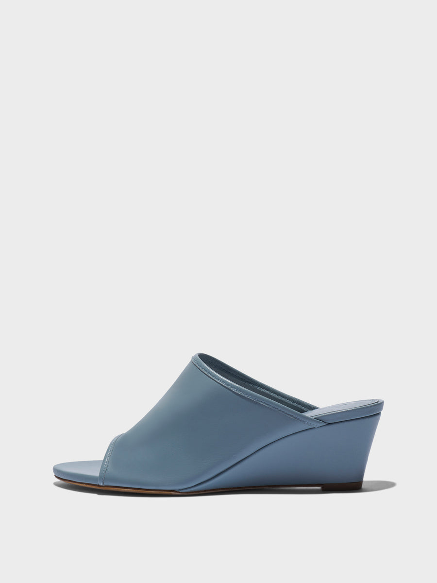 Aeyde | Suzanne Leather Heeled Sandals for Women | Glass Nappa | Round Toe | Mid Heel | Side View