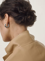 Ada Medium Palladium-Plated Hoop Earrings - Image 4