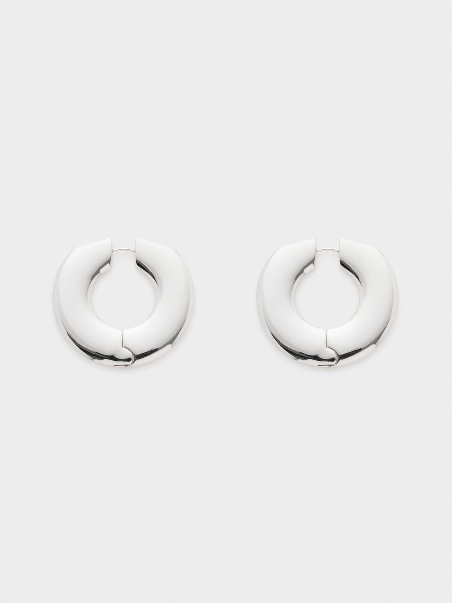 Ada Large Palladium-Plated Hoop Earrings