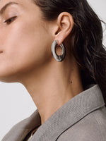 Ada Large Palladium-Plated Hoop Earrings - Image 4