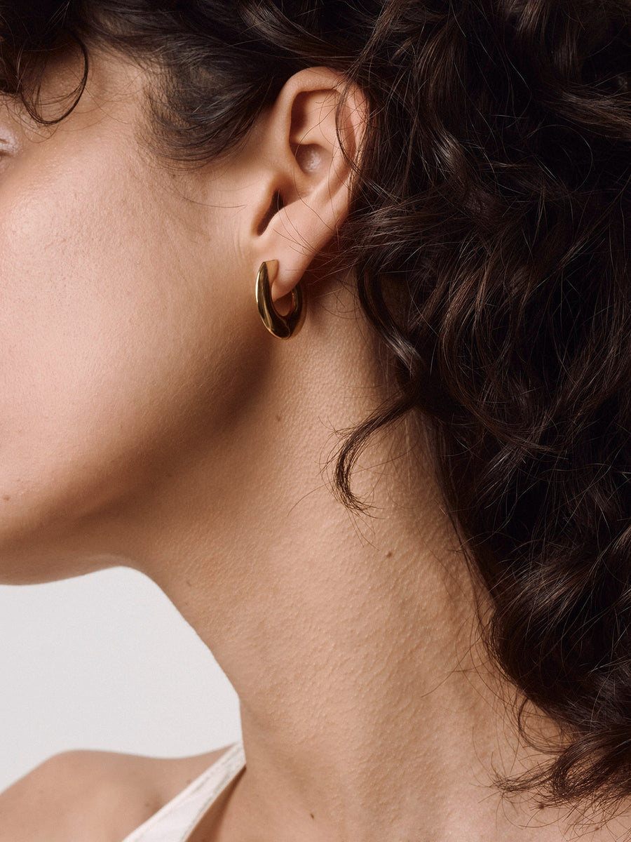 Ada Medium 18kt Gold-Plated Hoop Earrings