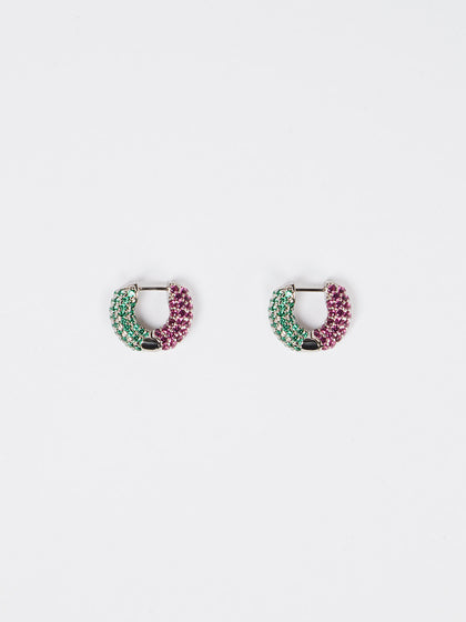 Aeyde | Alaya Small Green/Purple Crystals for Women | Luxury Materials | Handmade in Italy | How to Style
