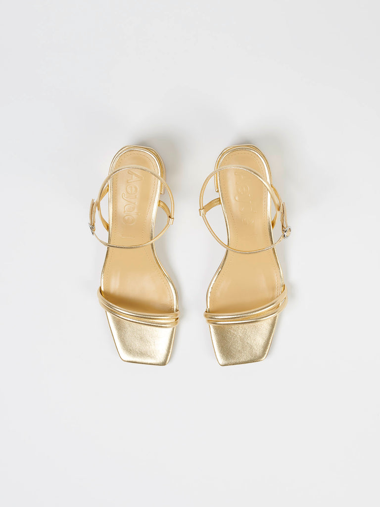 Aeyde | ESTELLE Gold Leather Heeled Sandal