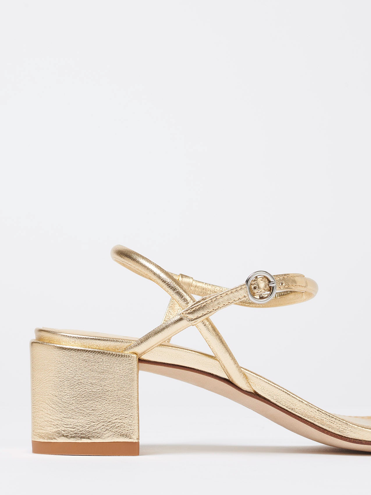 Aeyde ESTELLE Gold Leather Heeled Sandal