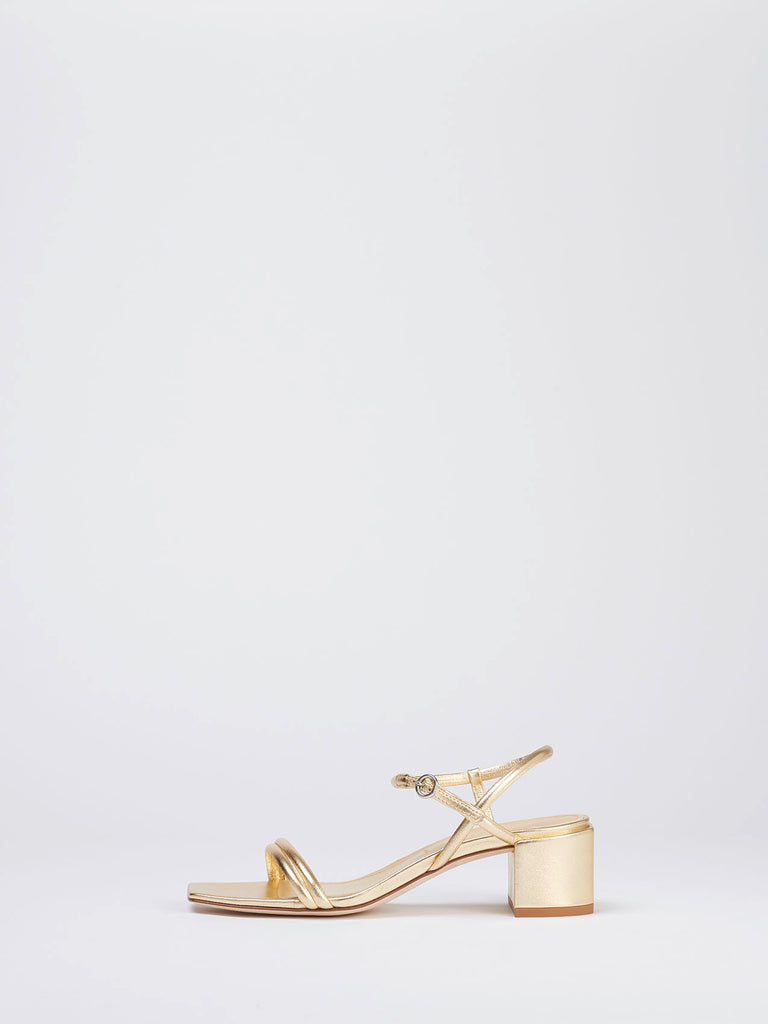 Aeyde ESTELLE Gold Leather Heeled Sandal