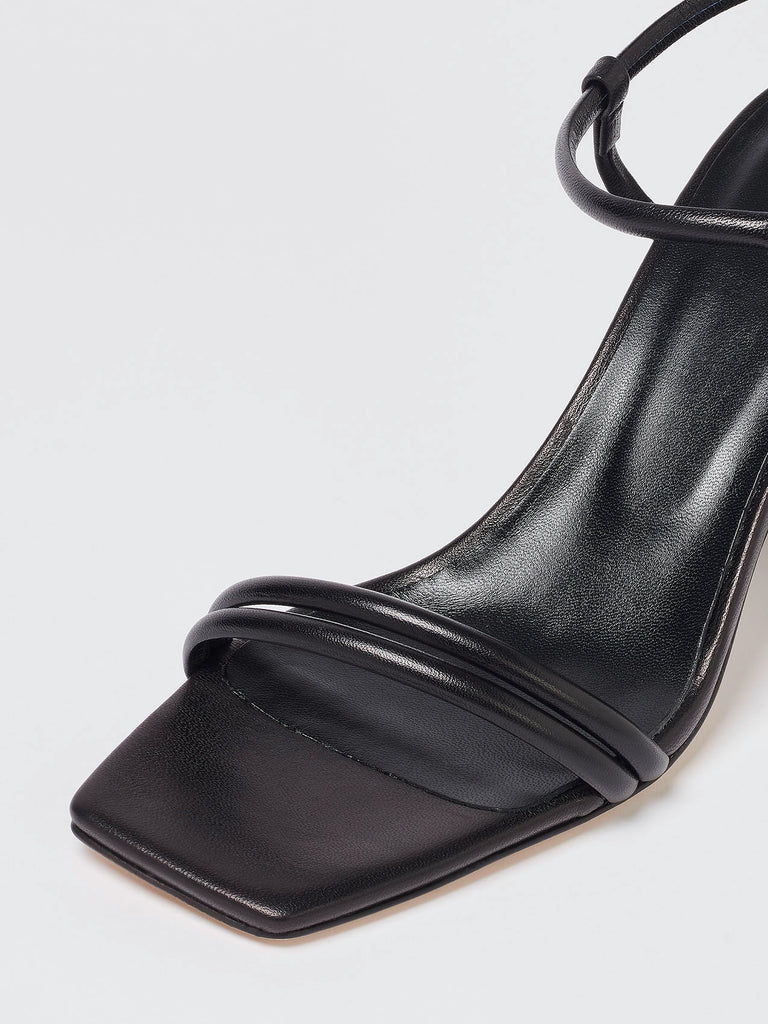 Aeyde | ESTELLE Black Leather Heeled Sandal