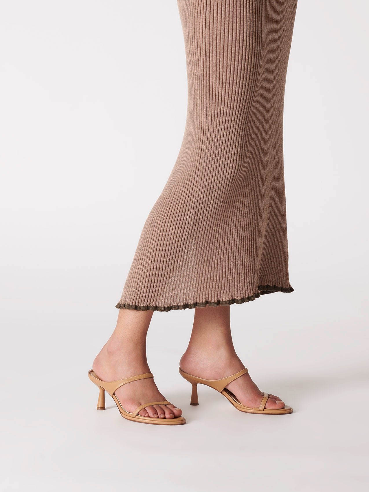 Aeyde | Maru Leather Sandals Leather Heeled Sandals for Women | Hazelnut Nappa | Round Toe | High Heel | Front View