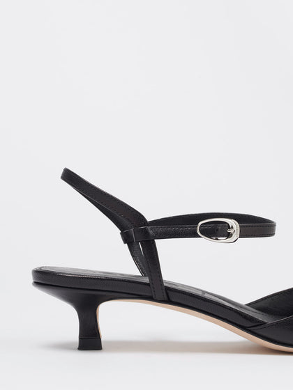 Aeyde | MELIA Black Nappa Low Heel Pump