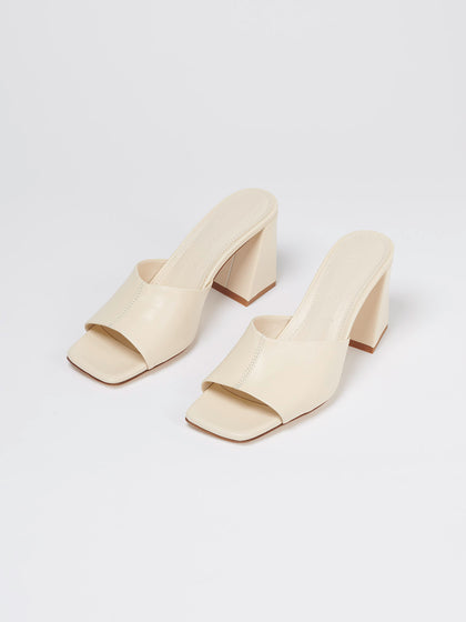 Aeyde | SANDI Creamy Leather Heeled Mule