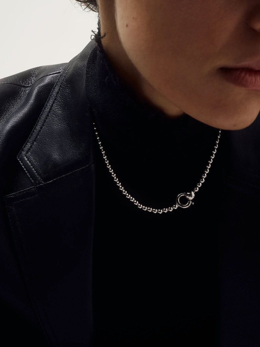 Syd Ball Chain Palladium-Plated Necklace