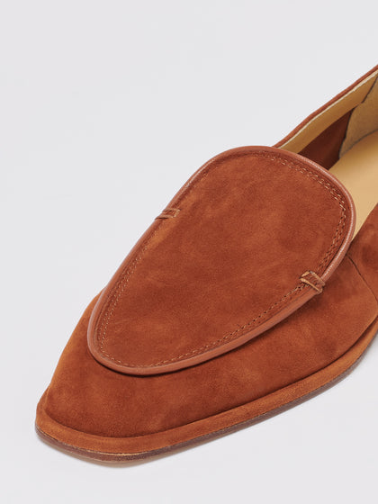 Aeyde | Tuva Brandy Suede Leather Flats for Women |  | Square Toe | Flat Heel | How to Style