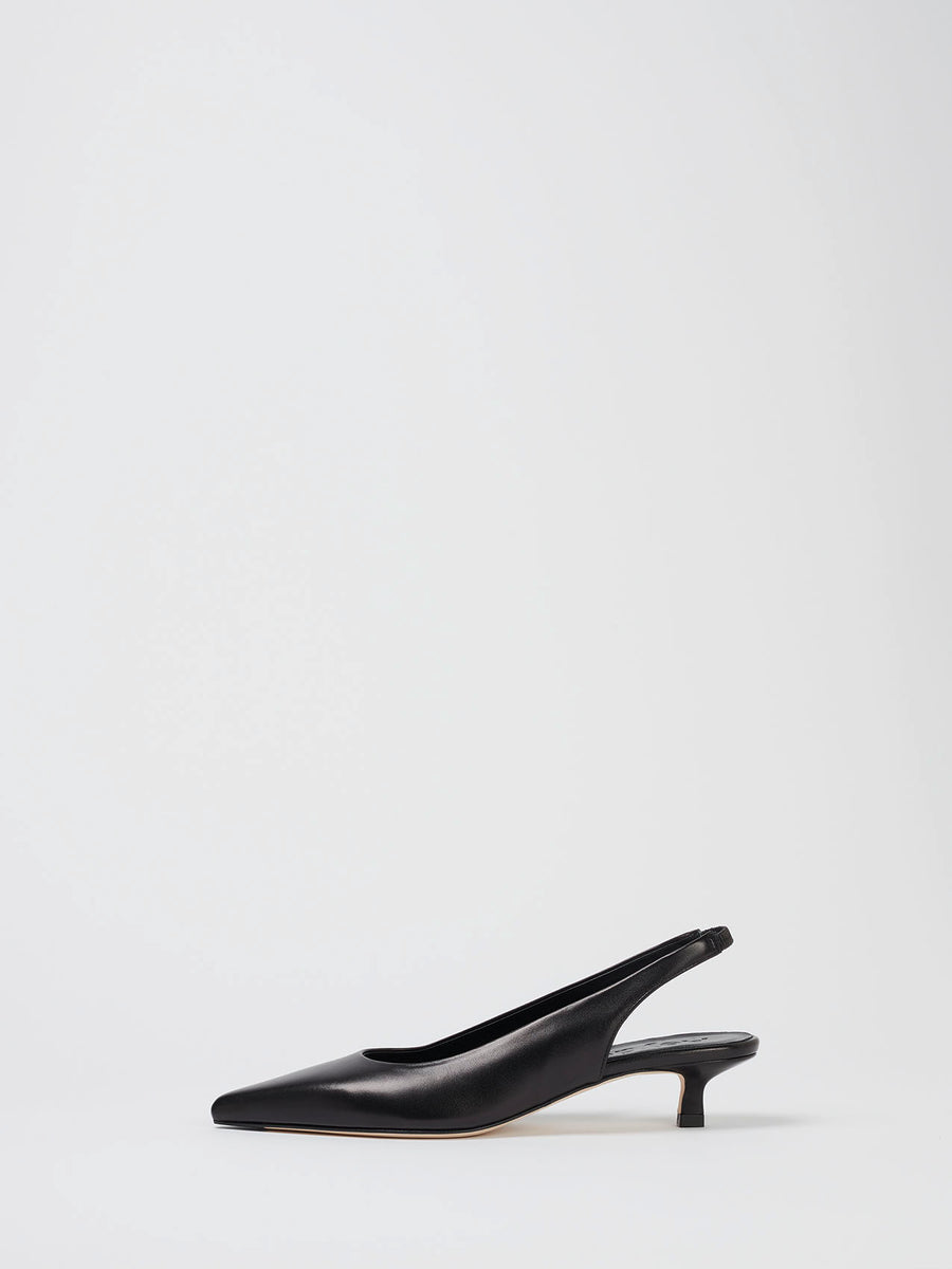 Valerie Leather Slingback Kitten-Heel Pumps