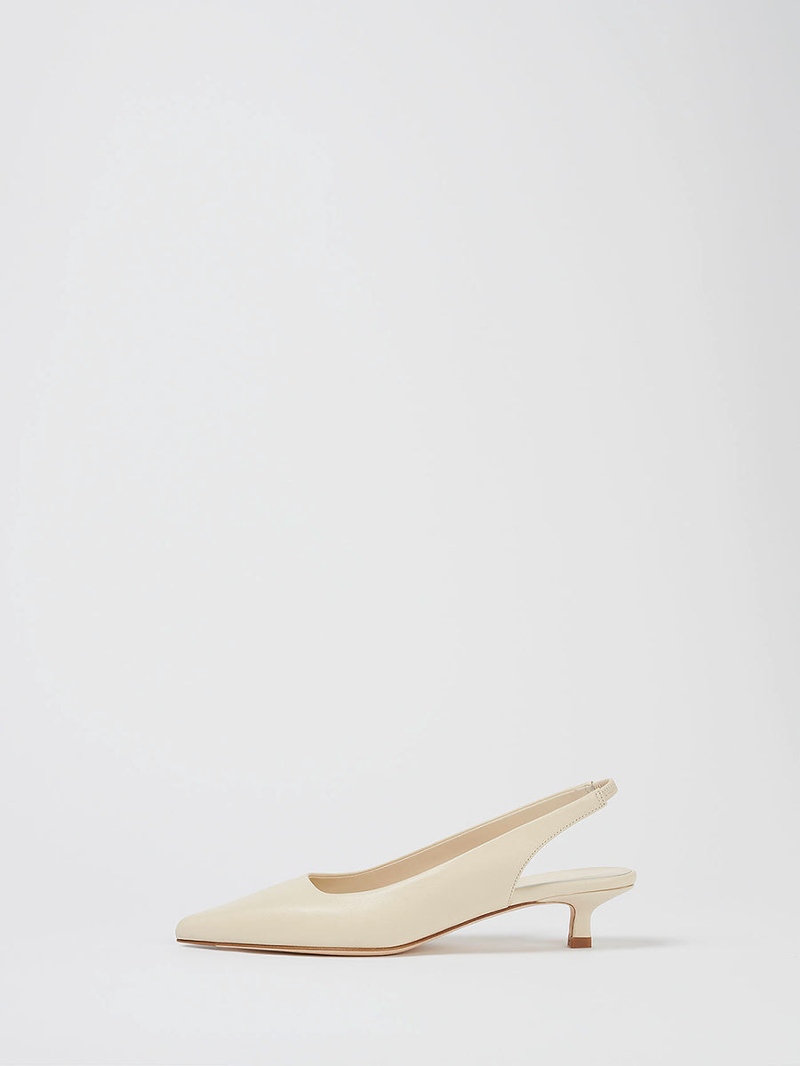 Valerie Leather Slingback Kitten-Heel Pumps