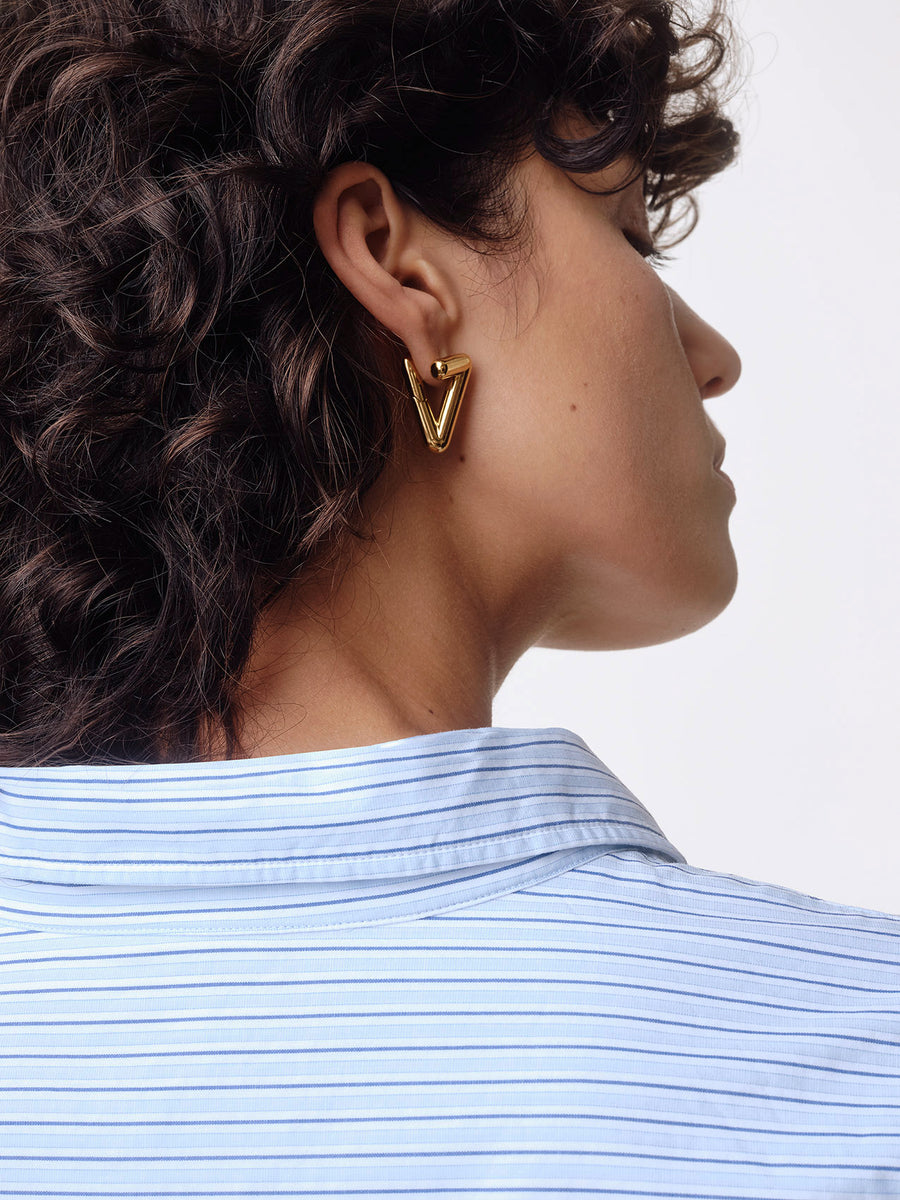 LV Gold Plated hoop earrings - Silver