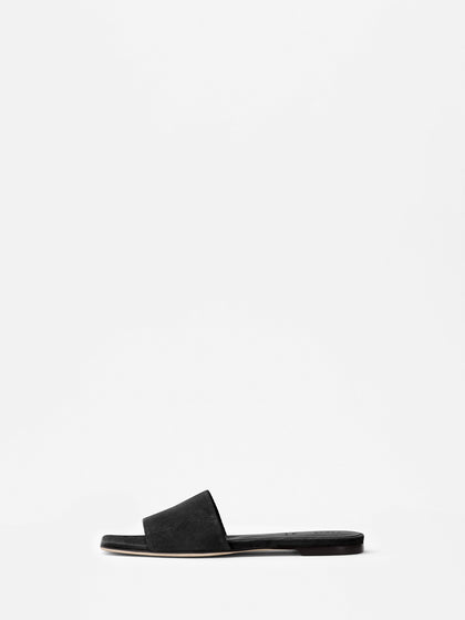 Aeyde | ANNA Black Suede Flat Slide