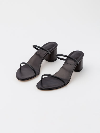 Aeyde | ANNI Black Leather Heeled Slide