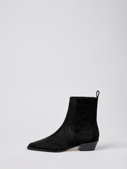 Aeyde | BELINDA Black Suede Cowboy Boot